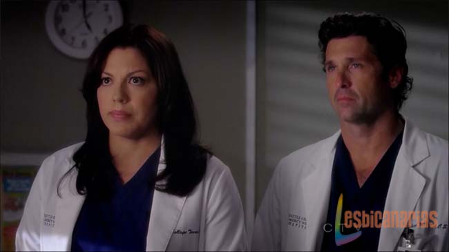 Callie y Derekdespidiéndose de Mark