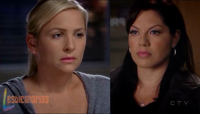 Callie y Arizona con caras de culpa