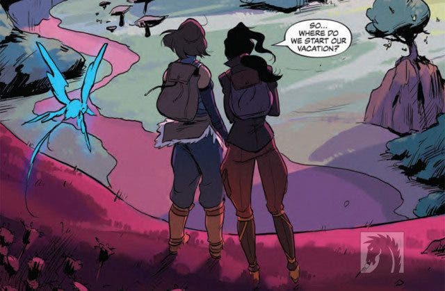 Korra y Asami cómic