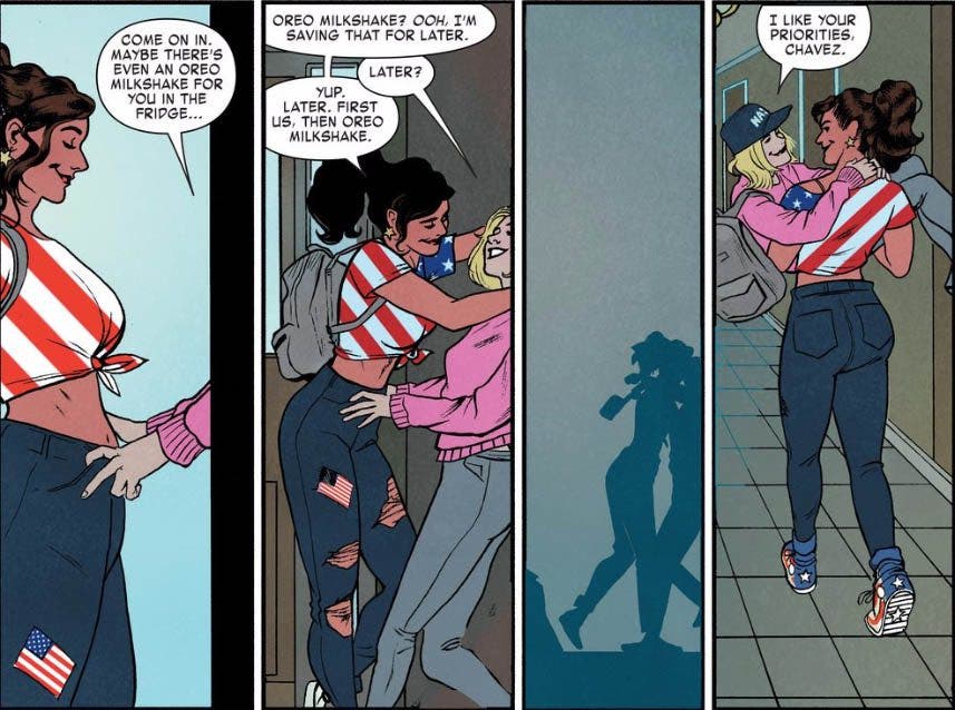 America Chavez con su novia