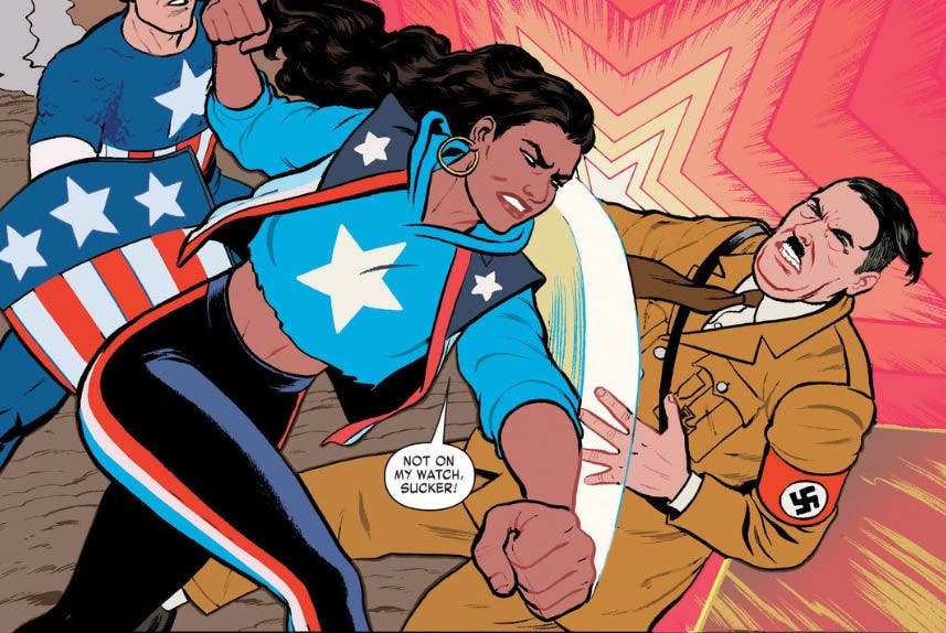 America Chavez pegándole a HItler