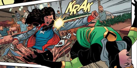 America Chavez puñetazo