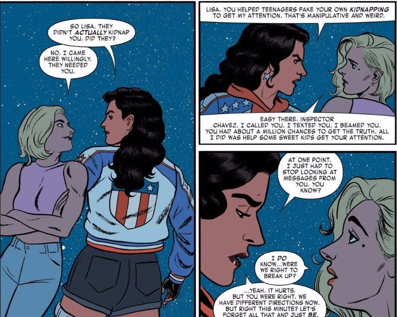 Lisa y America Chavez después de la batalla