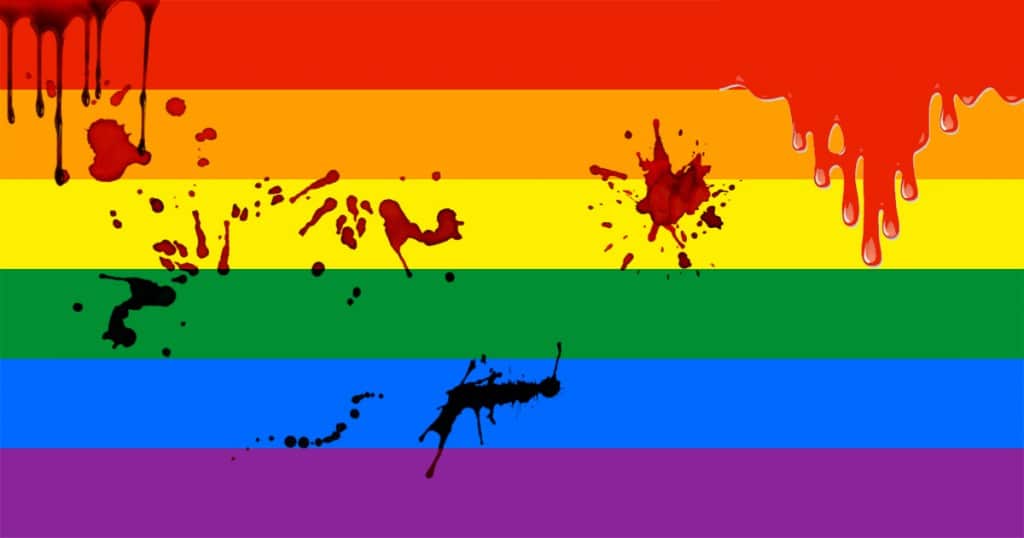 lgbt flag blood