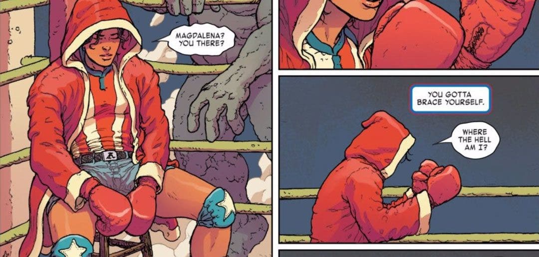 America Chavez a punto de boxear