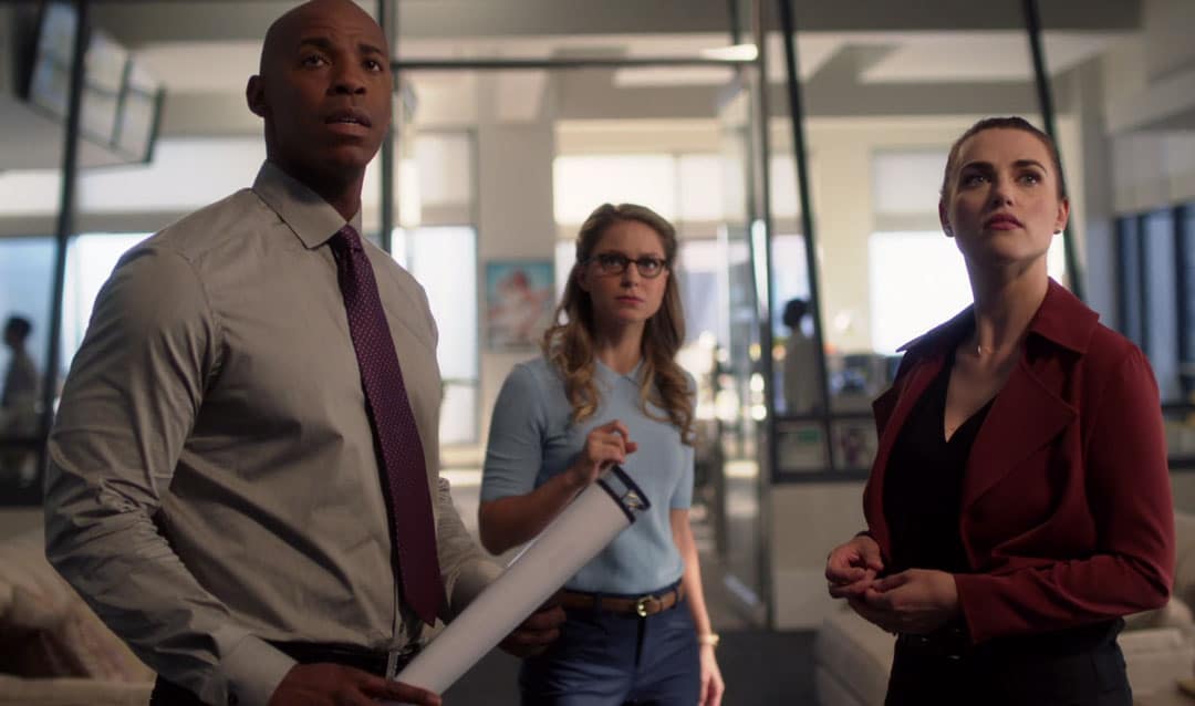 Kara, Lena y James en Supergirl