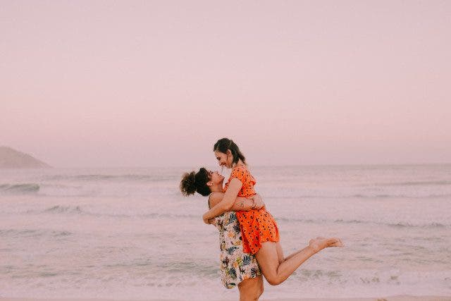 happy couple at the beach 4279695