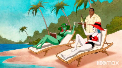 Harley Quinn y Poison Ivy en la playa