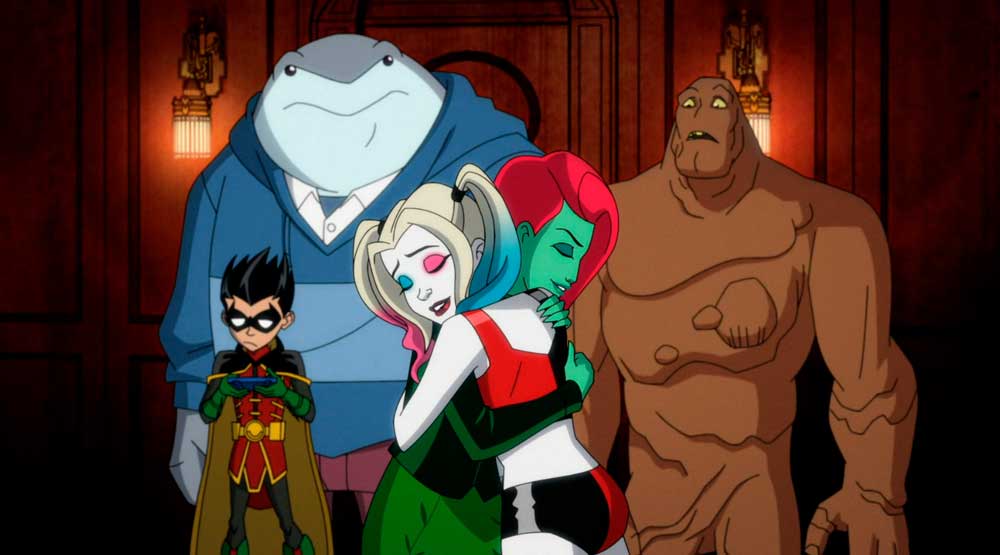 Harley Quinn y Poison Ivy abrazadas