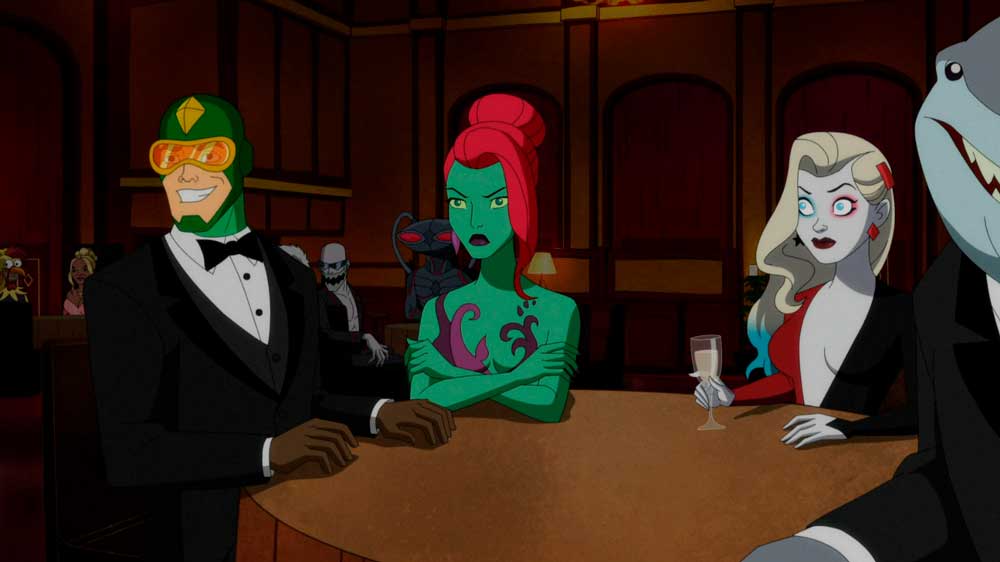 Kite Man, Harley, Poison Ivy y King Shark